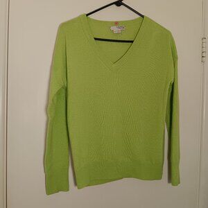 label+ thread  v neck  lime  green  women  xs